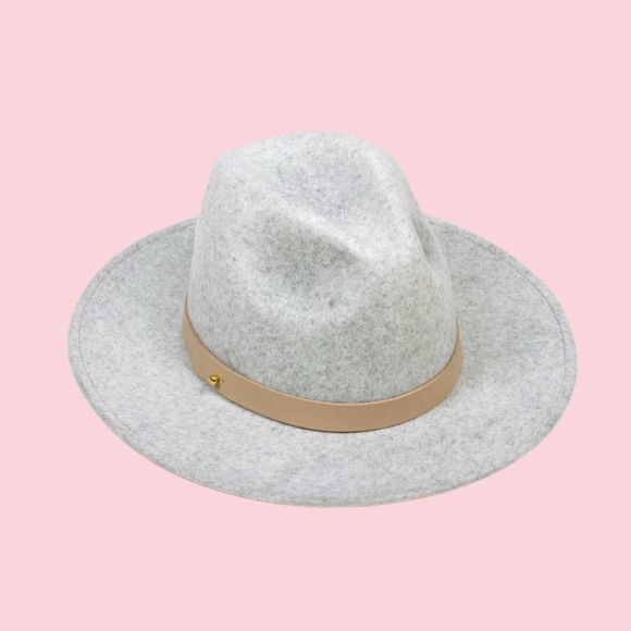 Lack Of Color Gray Wool Hat with Tan Band - Picture 2 of 3